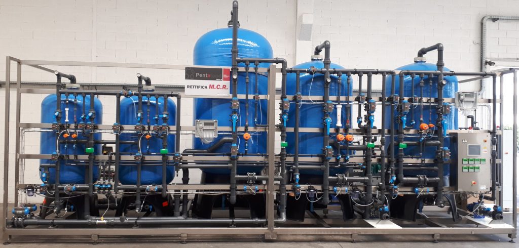Impianto industriale per rettificazione e purificazione mosto d'uva